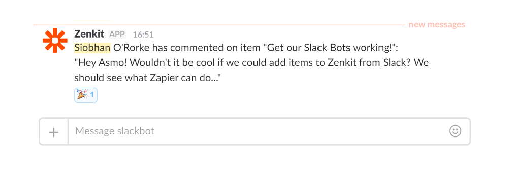 zapier slack integration for zenkit