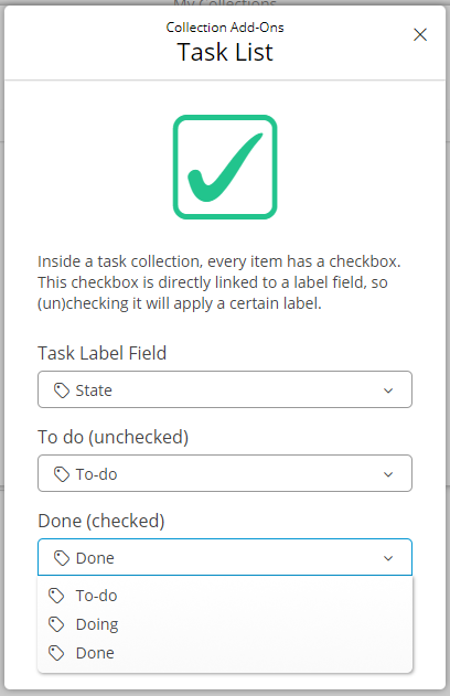 task list add on settings