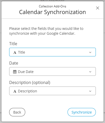 calendar sync in zenkit