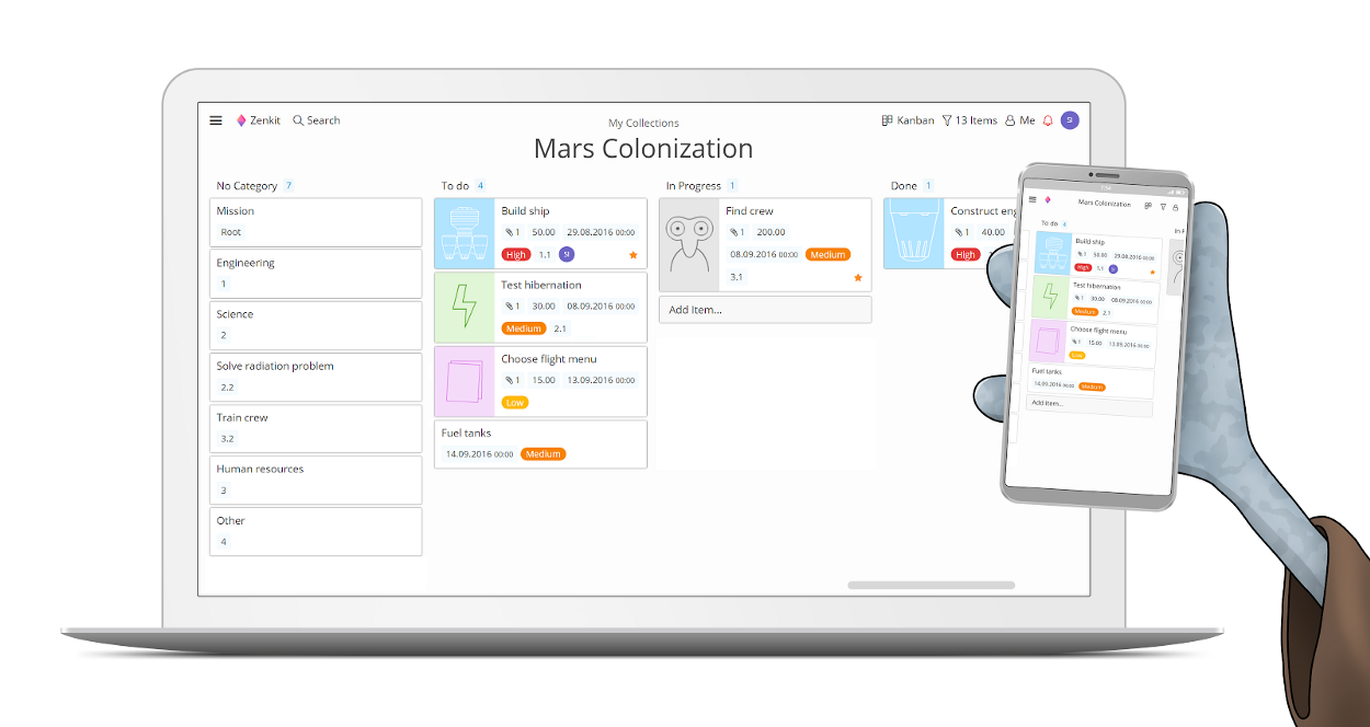 zenkit android app and web app