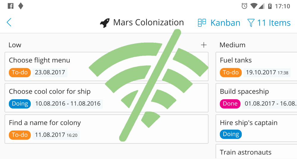 zenkit app with offline icon