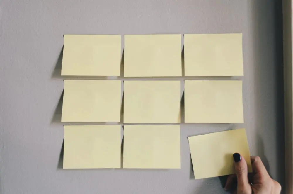 Scrum project management sticky notes