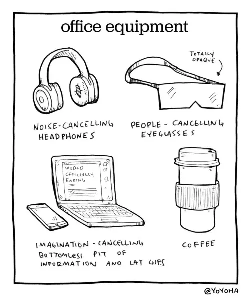 funny productivity office equipment drawing