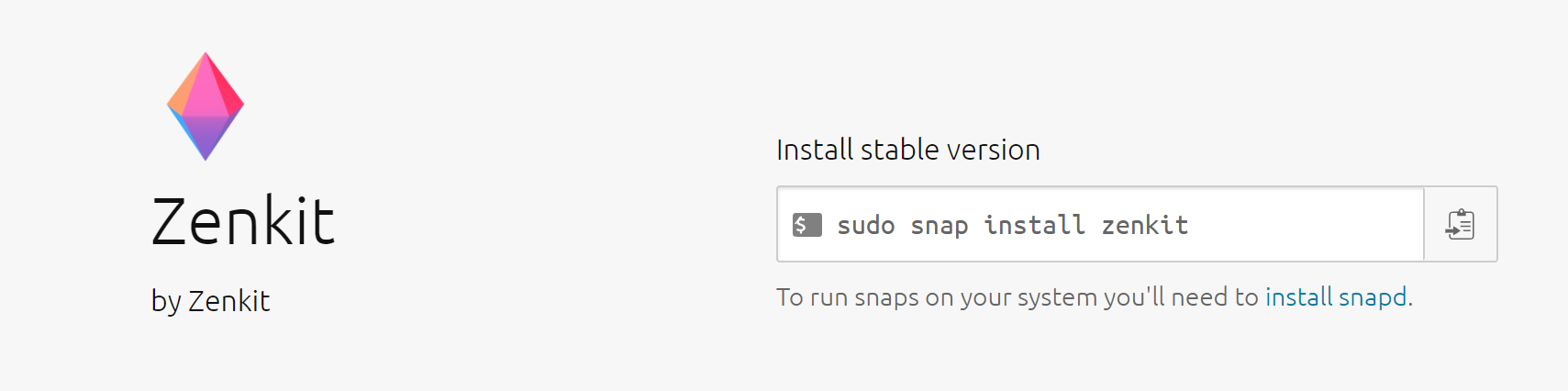 Zenkit snap installation