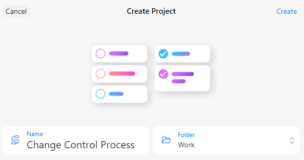 Create new Project in Zenkit