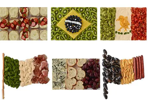 Flags represented through food