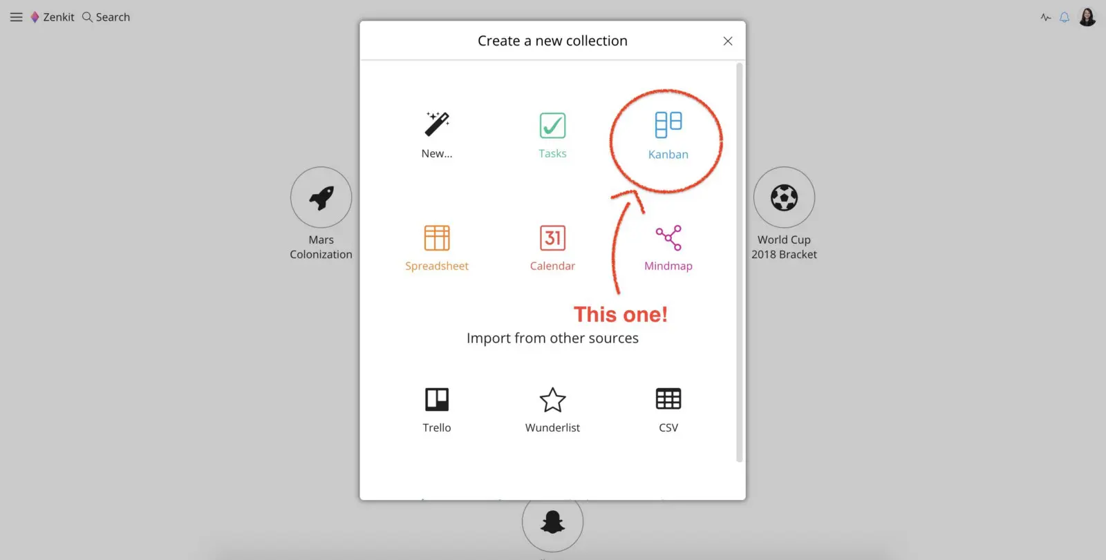 Step 1 in creating a change control process in Zenkit