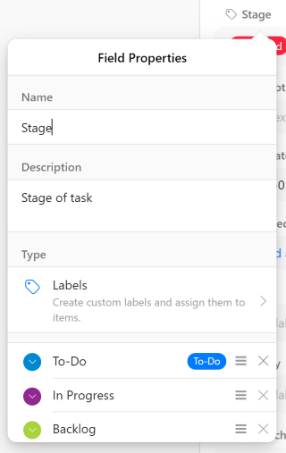 zenkit field settings