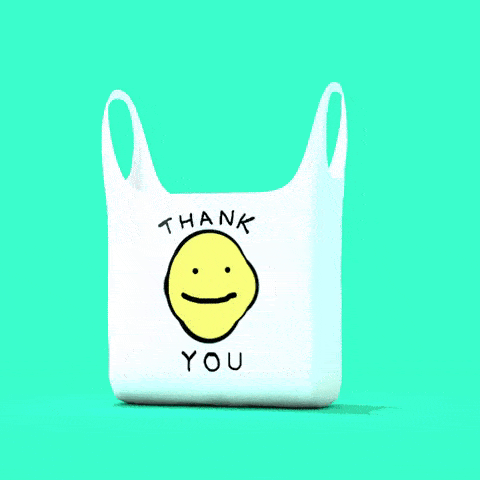 Einkaufstüte mit Thank you message