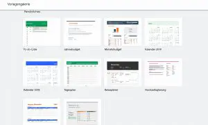Google Tabellen Vorlagen