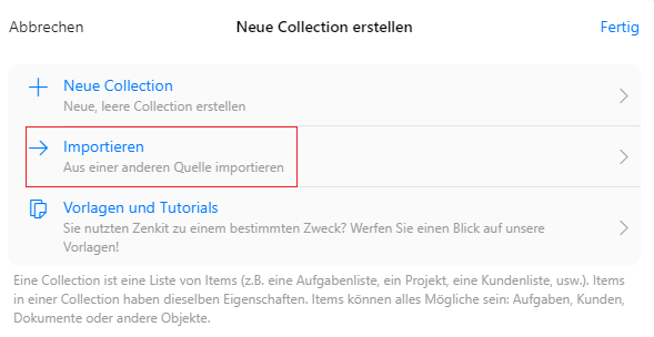 Screenshot Wunderlist Import Zenkit