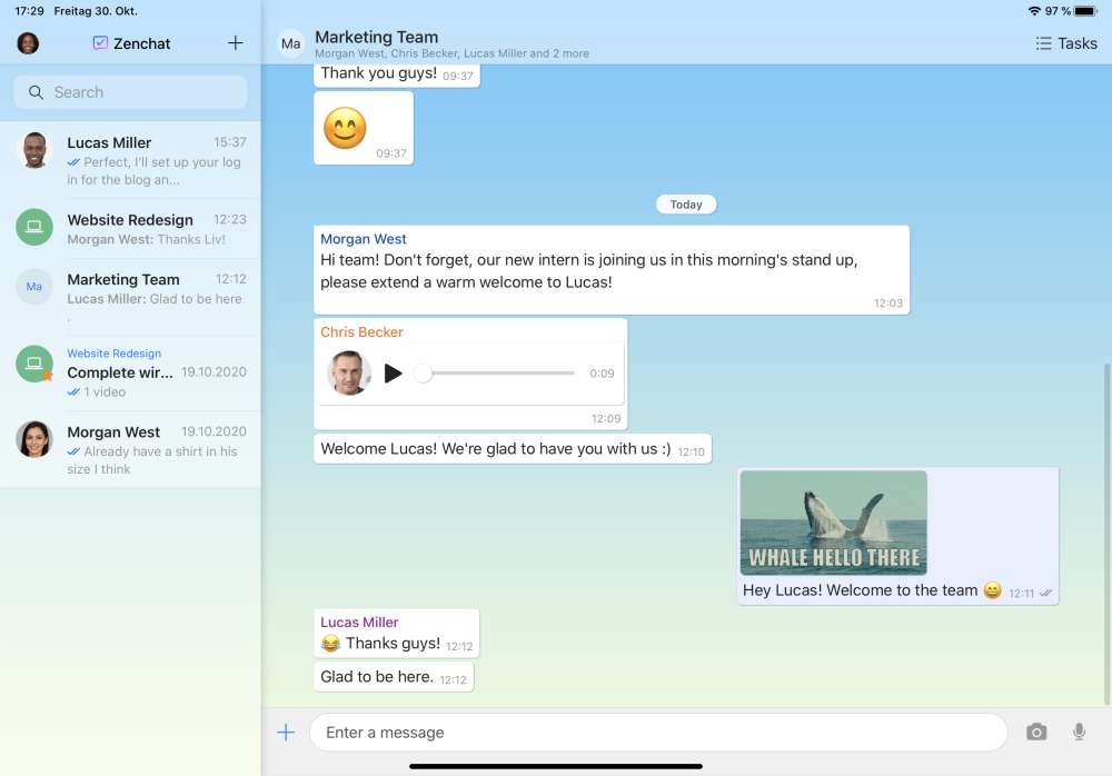 zenchat group chat screenshot