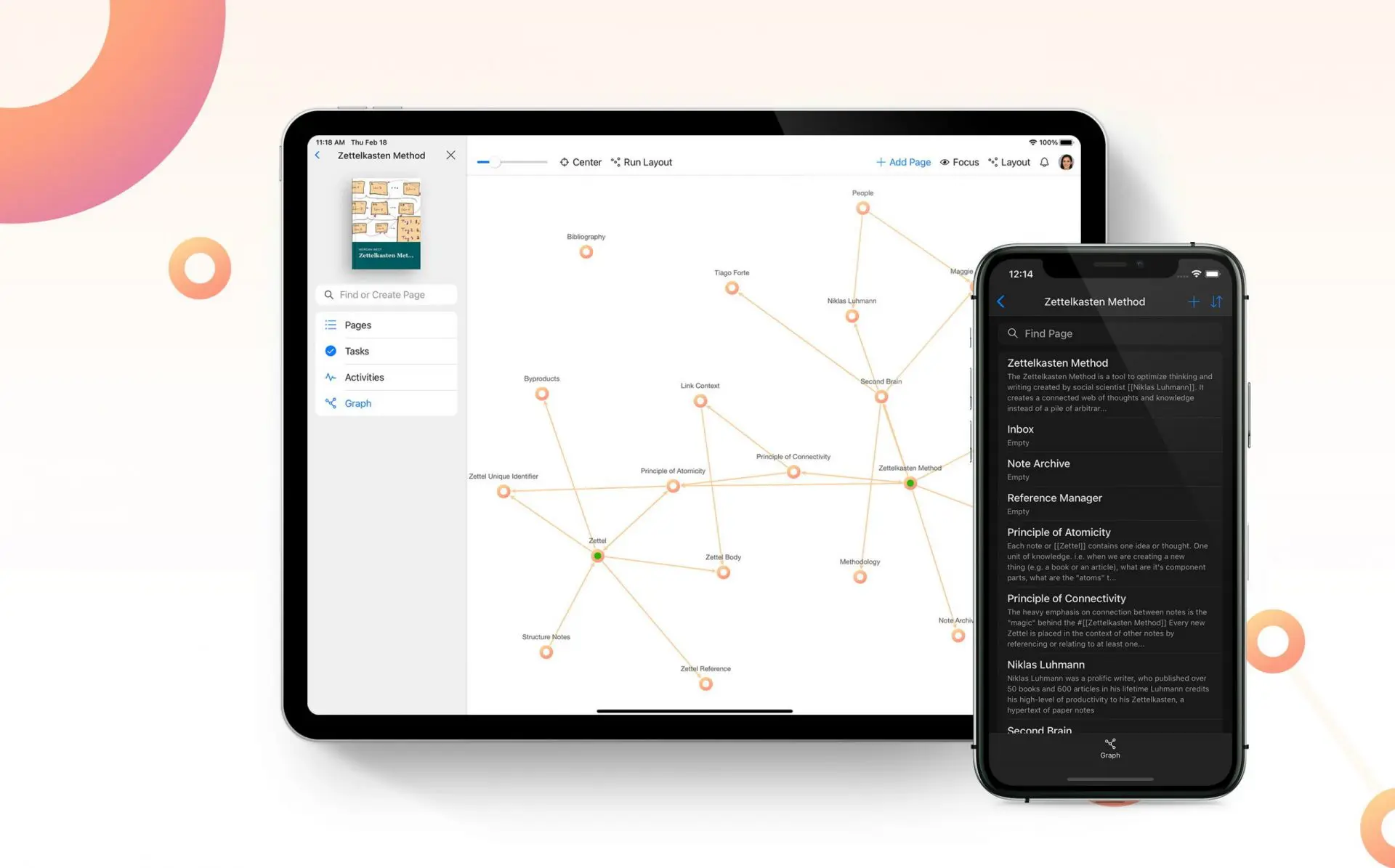 hypernotes on two mobile devices