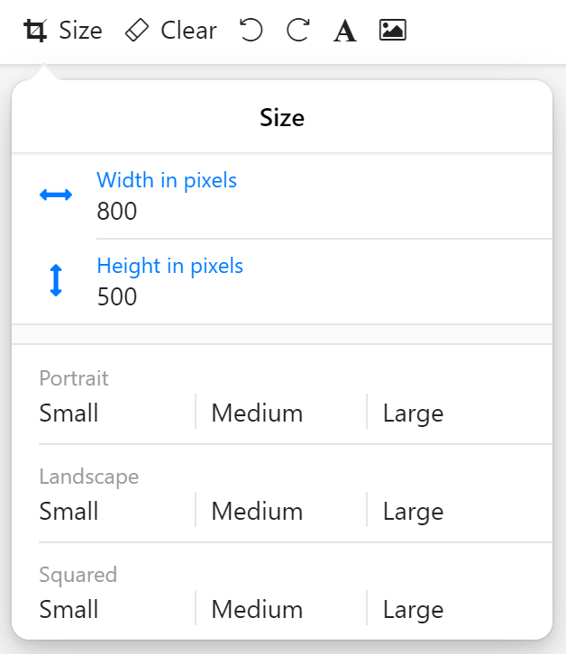 zenkit drawing canvas size selector