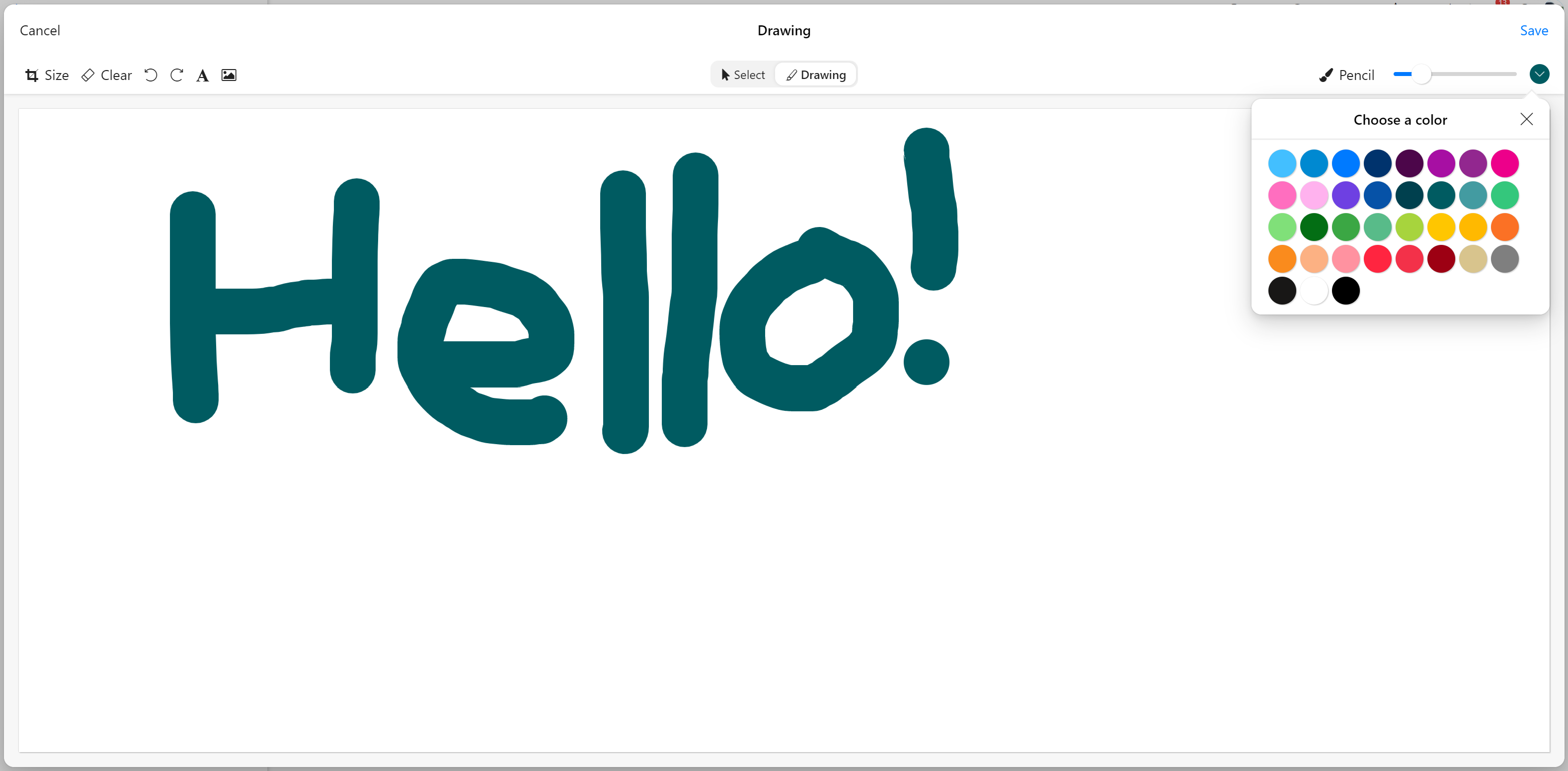 word hello drawn in zenkit